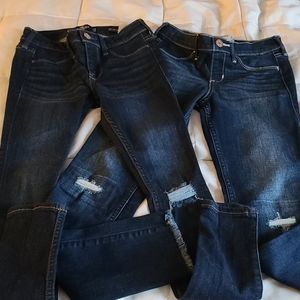 2 Pair of girls jeans Abercrombie kids, Hollister